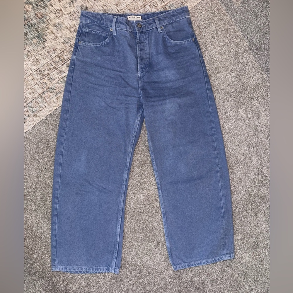 We the Free light blue barrel jeans